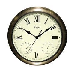 SWIM CENTRAL 18" And Bronze Battery Operated Roman Outdoor Clock In White