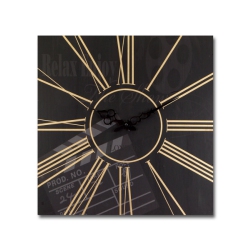 MELROSE 15.5" And Gold Movie Clapperboard Square Wall Clock In Black