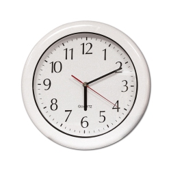 SWIM CENTRAL 16" Battery Operated Ivory And Silver Large Print Outdoor Clock In White