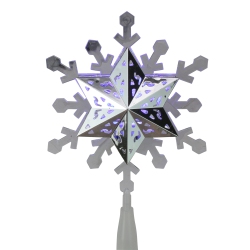 KURT ADLER 9.25" Lighted White And Rotating Snowflake Christmas Tree Topper - Clear Led Lights In Blue