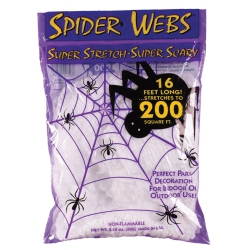 THE COSTUME CENTER Super Stretch Spiderweb Halloween Decor 2.10 OZ. In White