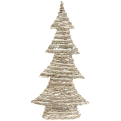 RAZ 23.5" And Beige Glittered Rattan Christmas Tree - Unlit In Brown