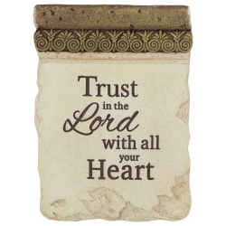 ROMAN 8" Inspirational Religious "trust In The Lord With All Your Heart" Ornate Decorative Plaque