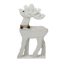 ALLSTATE 17.5" Plush Standing Reindeer Christmas Figurine With Jingle Bells In Beige