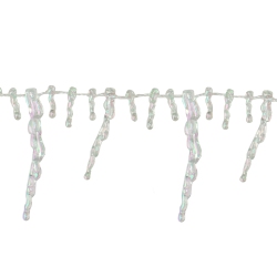 NORTHLIGHT 8' X 2.5" Clear Iridescent Icicle Beaded Artificial Christmas Garland - Unlit