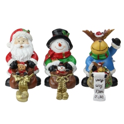 NORTHLIGHT Set Of 3 Santa, Snowman And Reindeer Christmas Stocking Holders 5.25