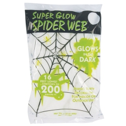 THE COSTUME CENTER 16' Black And Glow In The Dark Spiderweb Halloween Prop In Green