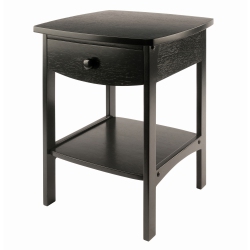 SLICKBLUE Claire Curved Accent Table, Nightstand In Black