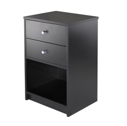 SLICKBLUE Ava Accent Table, Nightstand In Black