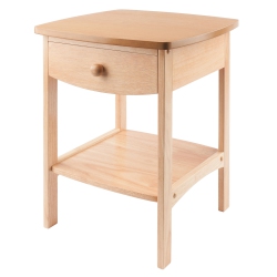 SLICKBLUE Claire Curved Accent Table, Nightstand, Natural