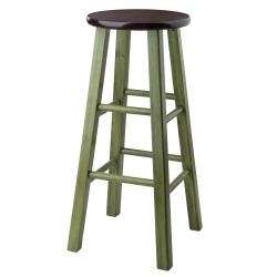 SLICKBLUE Ivy Bar Stool, Rustic And Walnut In Green