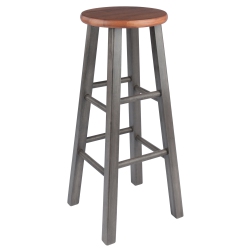 SLICKBLUE Ivy Bar Stool, Rustic Teak And In Gray