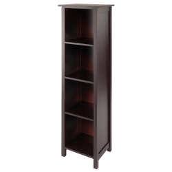 SLICKBLUE Milan Narrow 4-Section Storage Shelf, Walnut