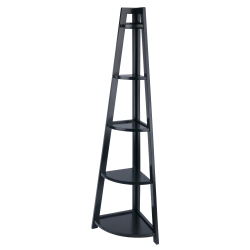 SLICKBLUE Adam 5-Tier A-Frame Corner Shelf In Black