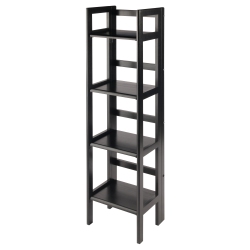 SLICKBLUE Terry 4-Tier Foldable Shelf, Narrow In Black