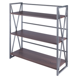 SLICKBLUE Isa 3-Tier Shelf, Graphite And Walnut