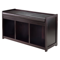 SLICKBLUE Addison 2-PC Storage Bench With Seat Cushion, Espresso
