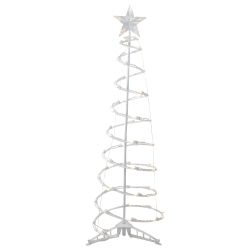 NORTHLIGHT 4Ft Led Lighted Spiral Cone Tree Outdoor Christmas Decoration, Warm Lights In White