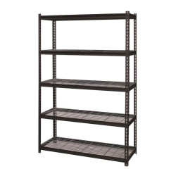 HIRSH INDUSTRIES LLC Iron Horse 2300 Riveted Wire Deck Metal Shelving 5-Shelf 18Dx48Wx72H In Black