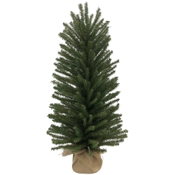 NORTHLIGHT 24" Traditional Scottsdale Mini Pine Artificial Christmas Tree With Burlap, Unlit