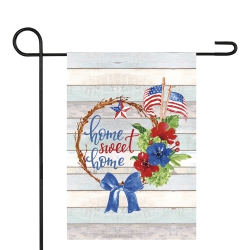 NORTHLIGHT Home Sweet Home Patriotic Wreath Outdoor Garden Flag 12.5" X 18