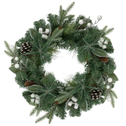 NORTHLIGHT Real Touch Frosted Mixed Pine Artificial Christmas Wreath - 24" - Unlit