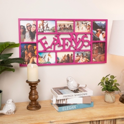 NORTHLIGHT Rectangular “Friends" Wall Collage Photo Frame - 28.75" - In Pink