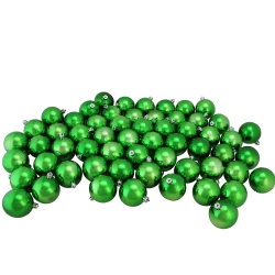 NORTHLIGHT 60Ct Xmas Shatterproof Shiny Christmas Ball Ornaments 2.5" (60Mm) In Green