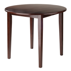 SLICKBLUE Clayton Round Drop Leaf Dining Table, Walnut