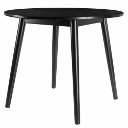 SLICKBLUE Moreno Round Drop Leaf Dining Table In Black