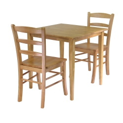 SLICKBLUE Groveland 3-PC Dining Table With Ladder-Back Chairs, Light Oak