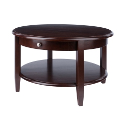 SLICKBLUE Concord Round Coffee Table, Walnut