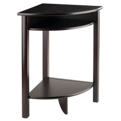 SLICKBLUE Liso Corner Table, Cube Storage, Espresso