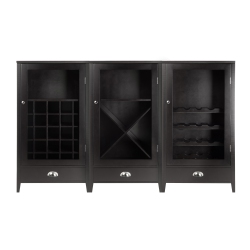 SLICKBLUE Bordeaux 3-PC Modular Wine Cabinet Set, Espresso