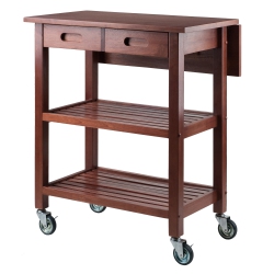 SLICKBLUE Jonathan Kitchen Cart, Walnut