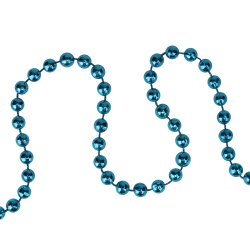 NORTHLIGHT 15' X 0.25" Shiny Metallic Teal Beaded Artificial Christmas Garland - Unlit In Blue