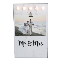 NORTHLIGHT Led Lighted "mr & Mrs" Picture Frame With Clip - for A 4" X 6" Photo