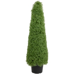 NORTHLIGHT 4' Artificial Boxwood Cone Topiary Tree With Round Pot, Unlit