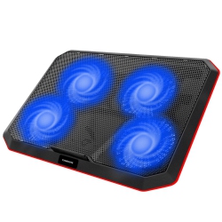 HLD Gamenote Laptop Cooling Pad With 4 Fans for Up to 17 Inch Laptop, Cooler Pad With Led Light, Dual 2 USB Ports And Adjus In Blue