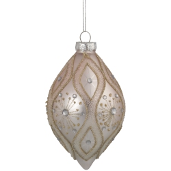 NORTHLIGHT 5.25" Rose Retro Ombre Glass Christmas Drop Ornament In Gold