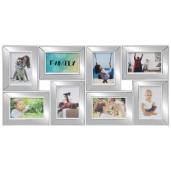 NORTHLIGHT Mirrored Collage Wall Picture Frame - 28" - Silver And In White
