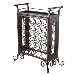 SLICKBLUE Silvano 25-Bottle Wine Rack, Removable Tray, Antique Bronze