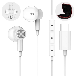 DOLAER USB C Headphones for Samsung S20 Fe, Hifi Stereo Type C Headphones Magnetic USB C Wired Earbuds \w Mic for Galaxy S22 Ultra S21 Fe S20+ Note