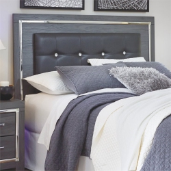 ASHLEY FURNITURE Lodanna Tufted Full Queen Led Panel Headboard In In Gray