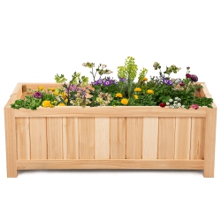 TOPBUY Outdoor Wood Planter Raised Garden Bed Elevated Planter Box Kit for Backyard Patio