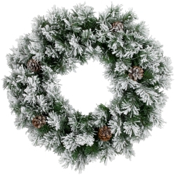 NORTHLIGHT Snowy Flocked Angel Pine With Pine Cones Artificial Christmas Wreath - 36" - Unlit