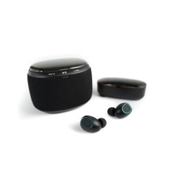 GS Ebox33 Bluetooth V5.0 Speaker With Tws Bluetooth V5.3 Earbuds Colour, Built-In Lithium Battery, Speaker Size: 90 70 70MM In Black