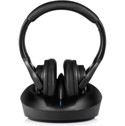 DOLAER Zanchie Wireless Headphones for Tv Watching \w Rf Transmitter Charging Dock 330Ft Range - Digital Optical Rca Aux, 10Hrs Battery, No Audio