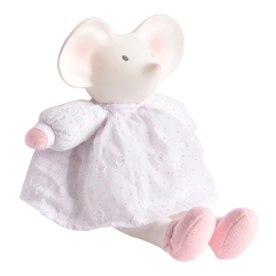 TIKIRI Mini Plush Toy With Natural Rubber Head - Meiya The Mouse (8 Inch)
