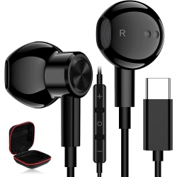 DOLAER USB C Headphones, Magnetic USB Type C Earphone Stereo Earbuds Hi-Fi Digital Dac Bass Mic & Remote Control for Google Pixel 6 5 4A 3 Xl